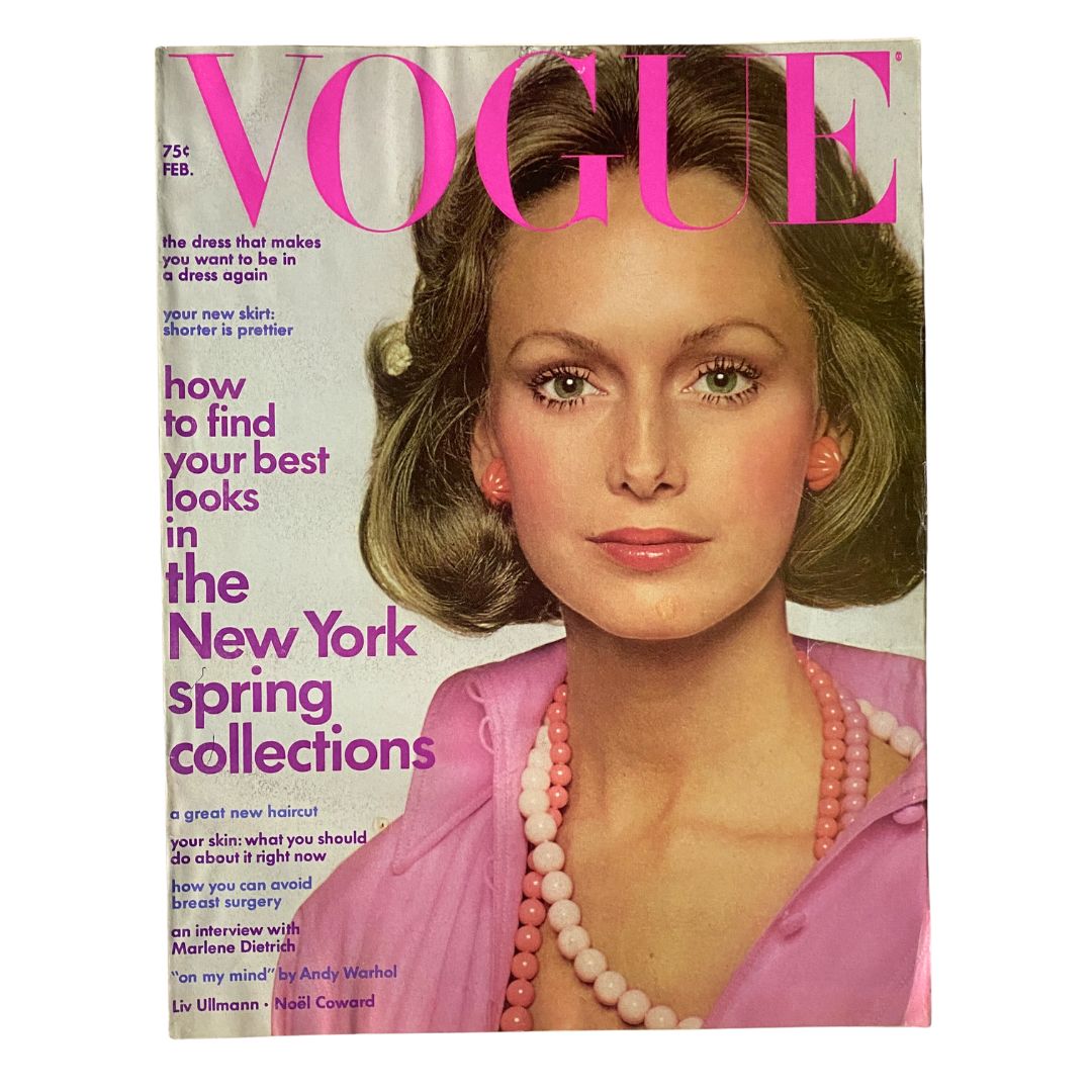 VTG Vogue Magazine February 1973 Karen Graham by Bob Stone No Label