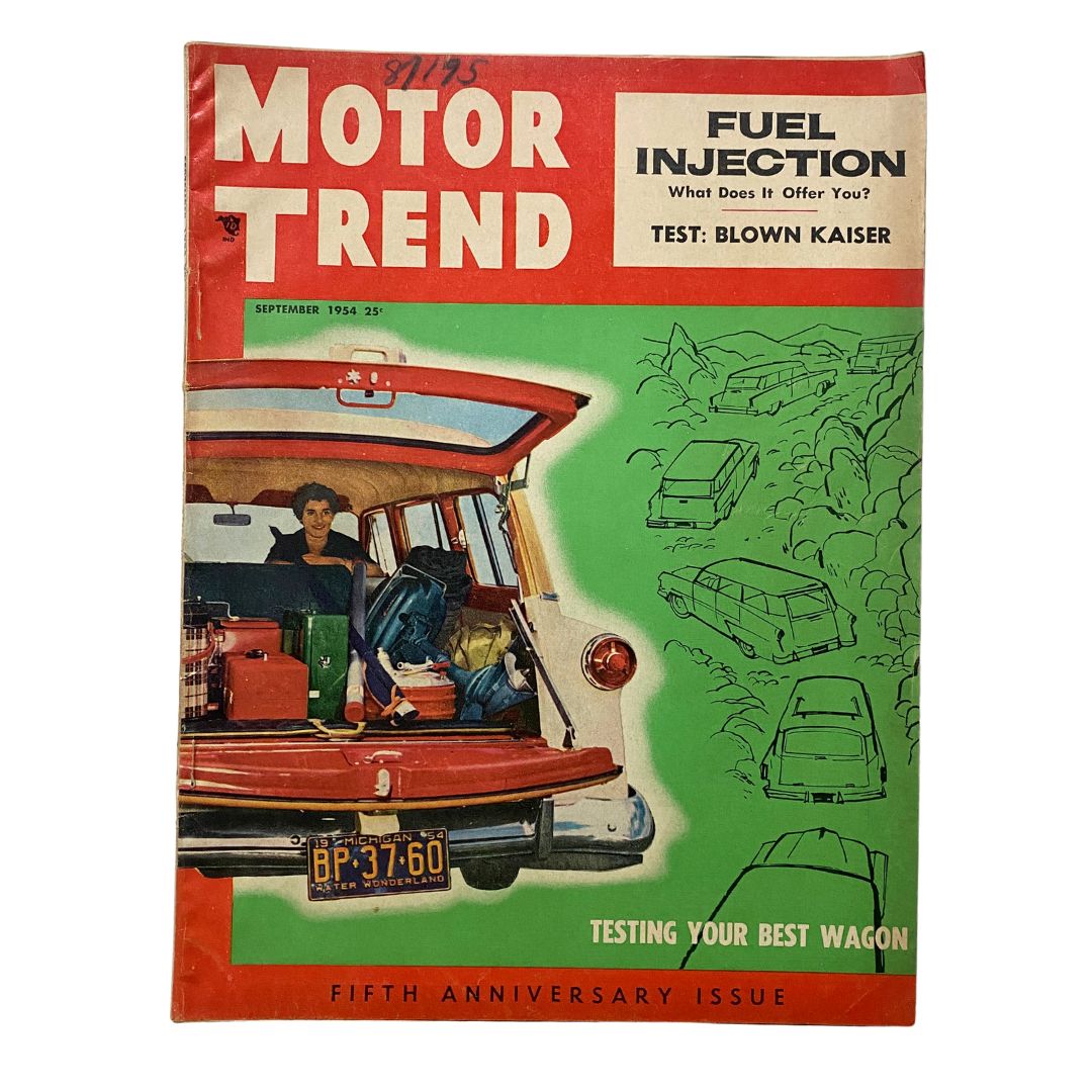 VTG Motor Trend Magazine September 1954 Testing Your Best Wagon No Label