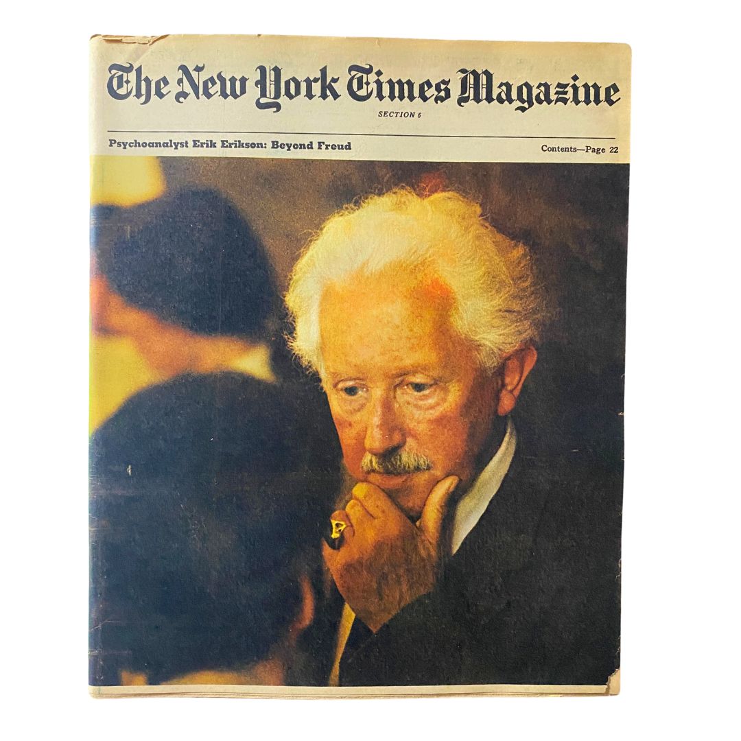 The New York Times Magazine 1970 Psychoanalyst Erik Erikson No Label