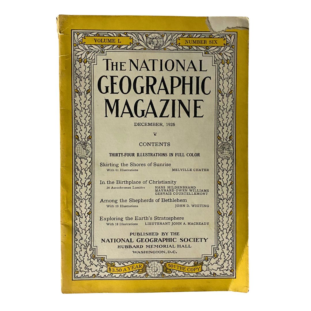 VTG The National Geographic Magazine December 1926 Shores of Sunrise No Label