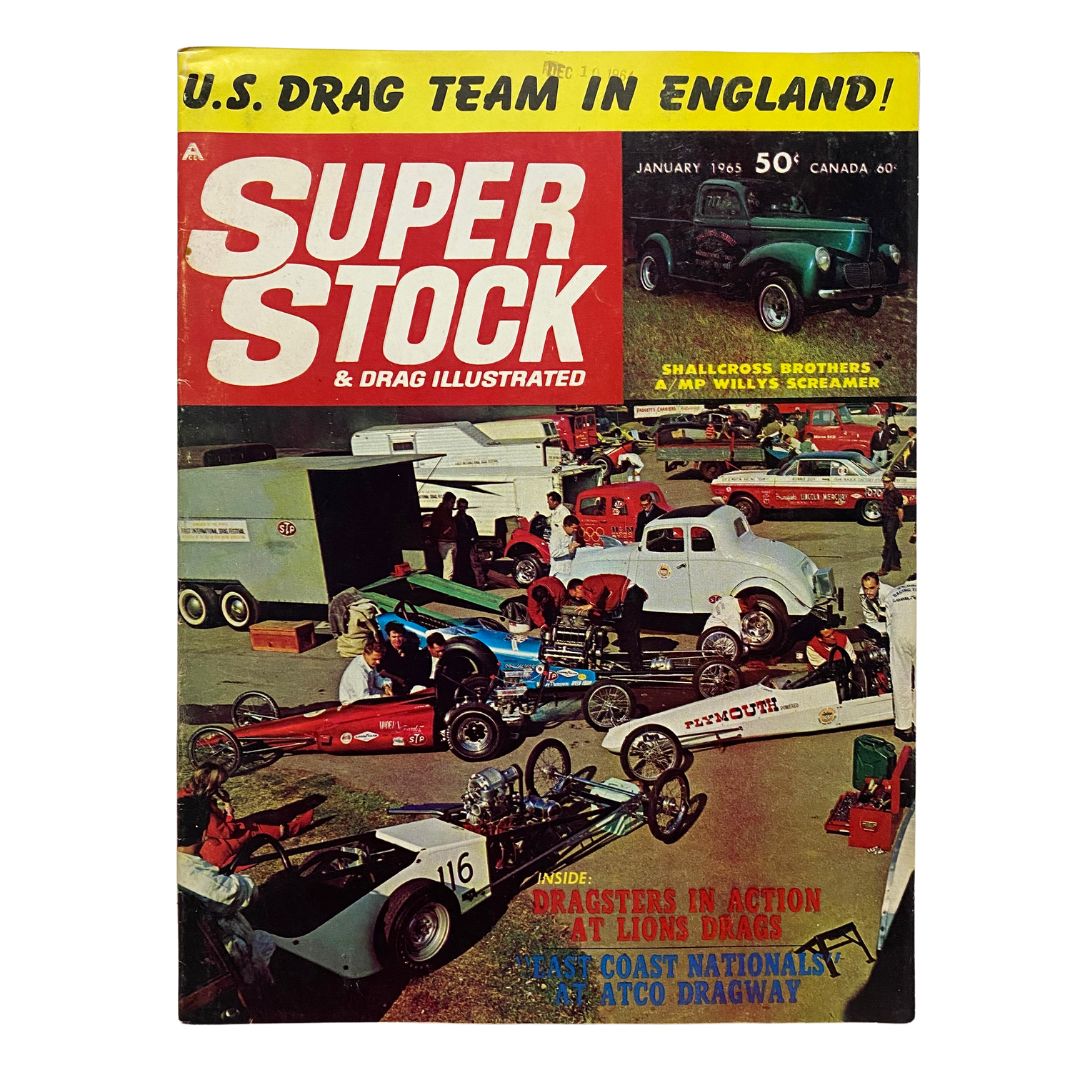 Super Stock & Drag Illustrated Magazine January 1965 U.S. Drag Team No Label VG