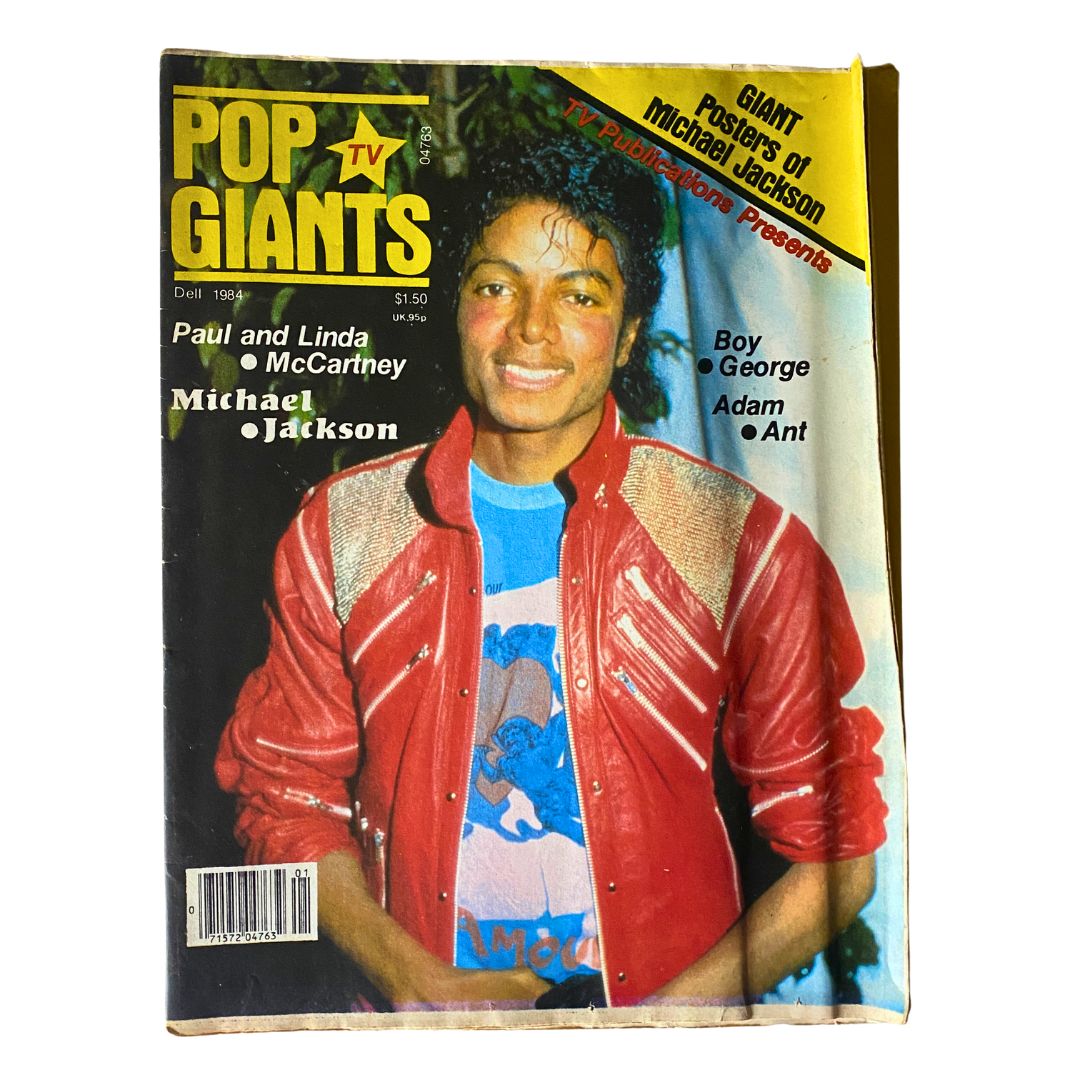 VTG Pop TV Giants Magazine 1984 Michael Jackson w Poster No Label