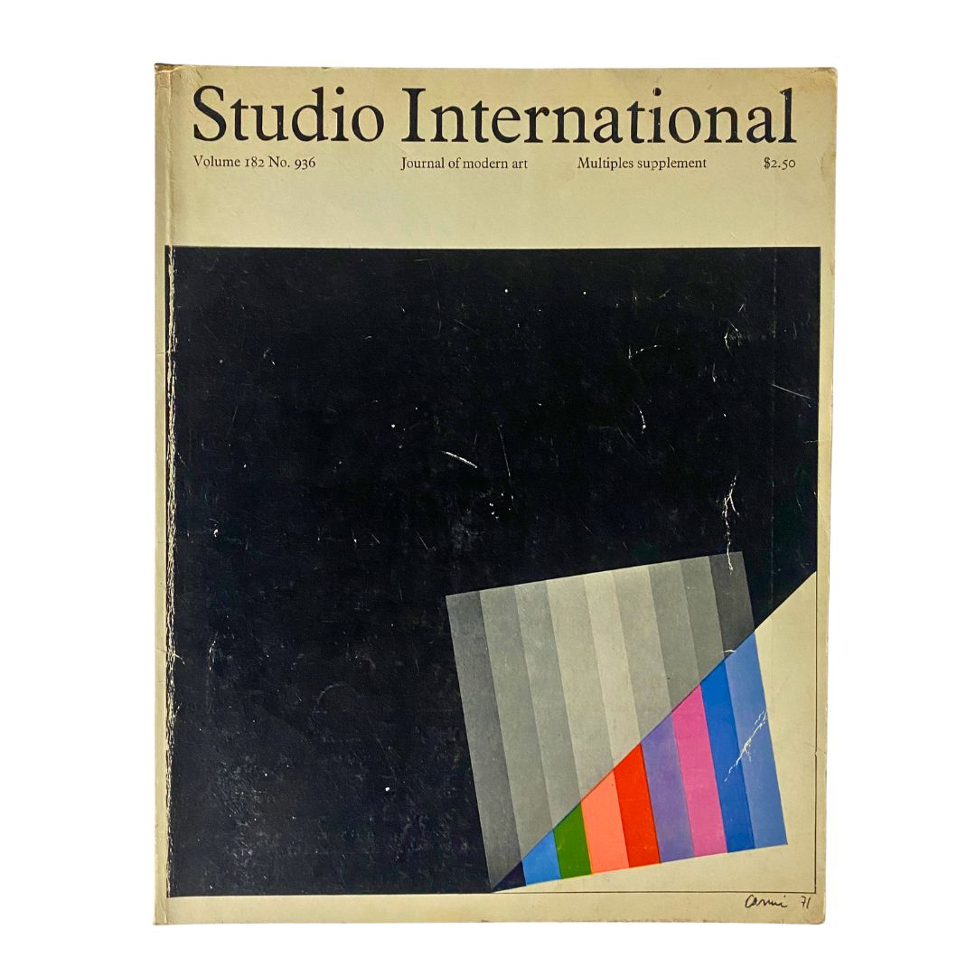 VTG Studio International Magazine September 1971 Cover by Eugenio Carmi No Label