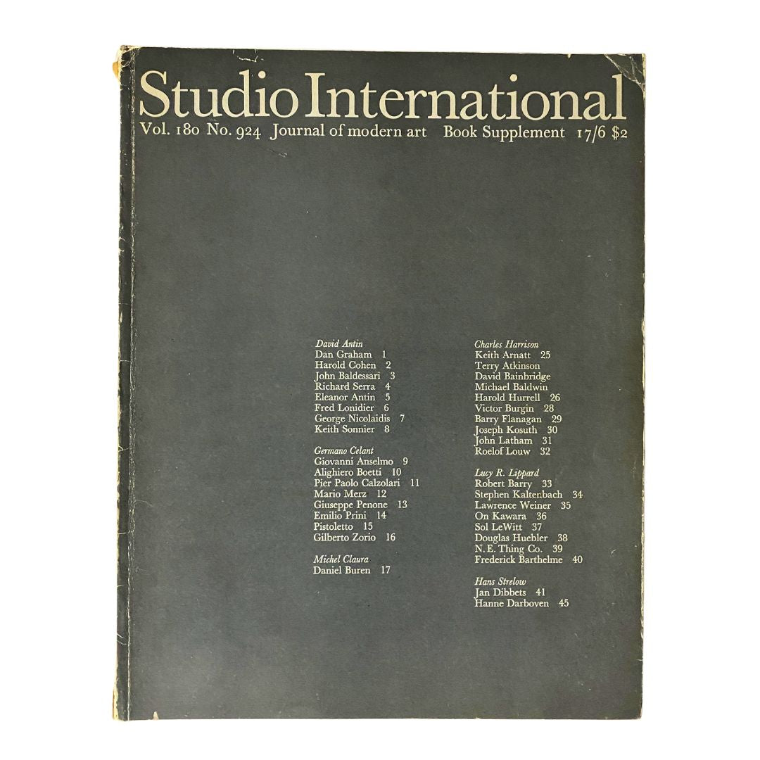 VTG Studio International Magazine July 1970 Technology and Art No Label