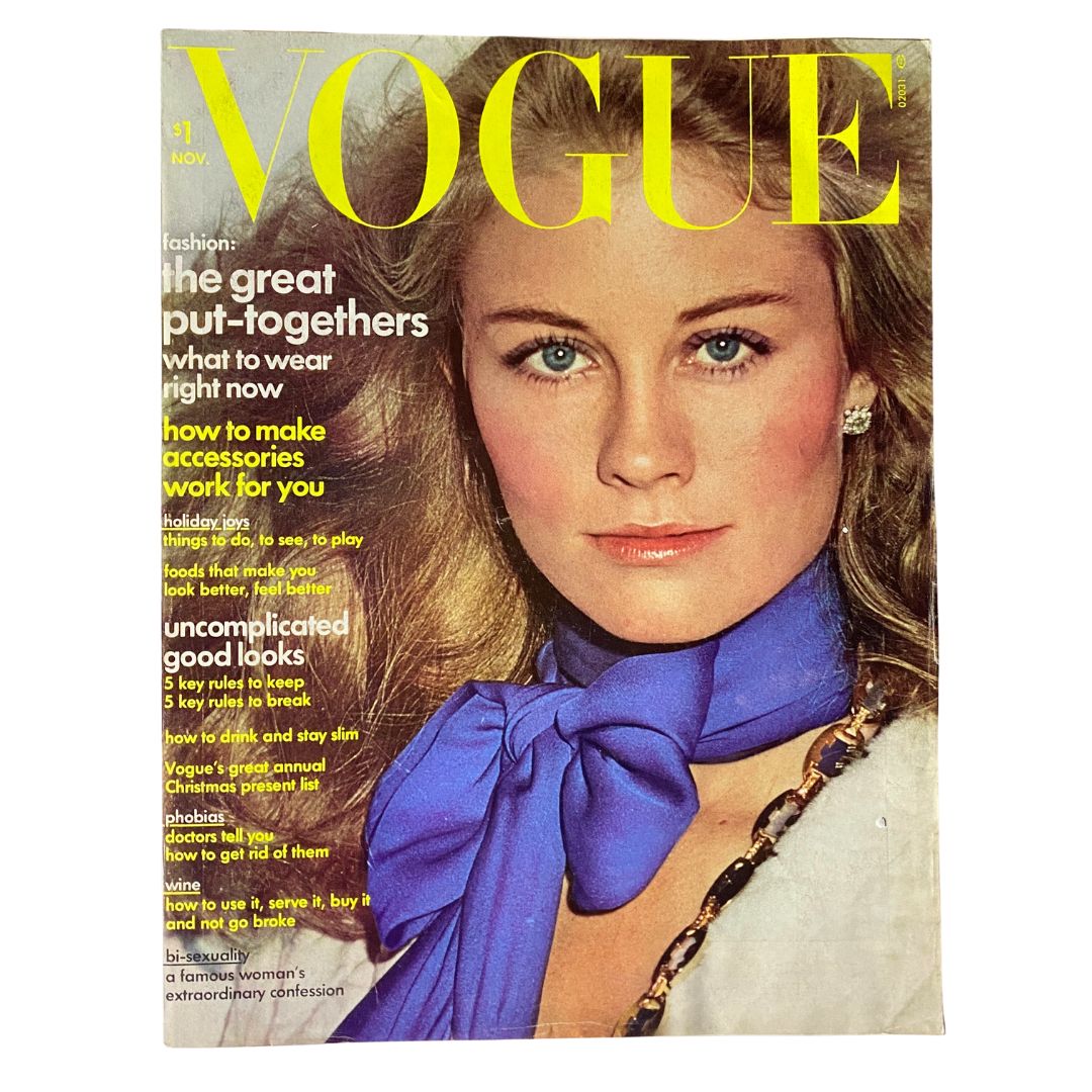 VTG Vogue Magazine November 1973 Cybill Shepherd by Helmut Newton No Label