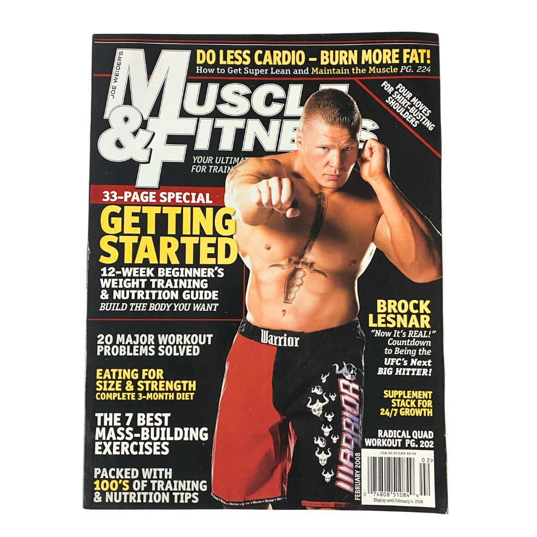 Muscle & Fitness Magazine February 2008 Vol 69 No. 2 Brock Lesnar No Label VG