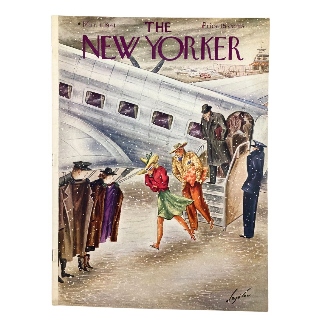 The New Yorker Magazine March 1 1941 Couple Vacation by Constantin Alajalov