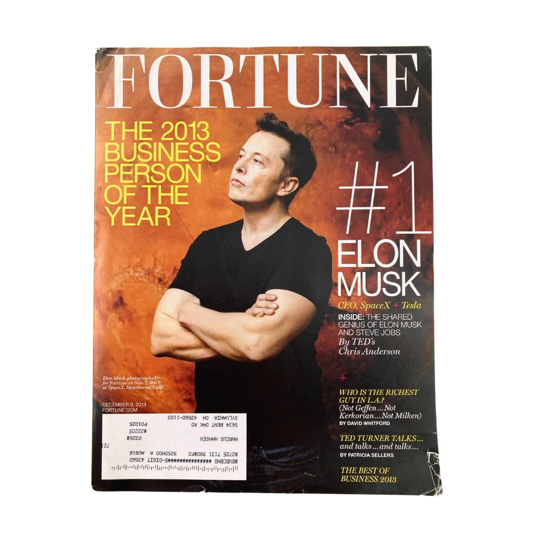 Fortune Magazine December 9 2013 #1 Elon Musk CEO, Space-X + Tesla