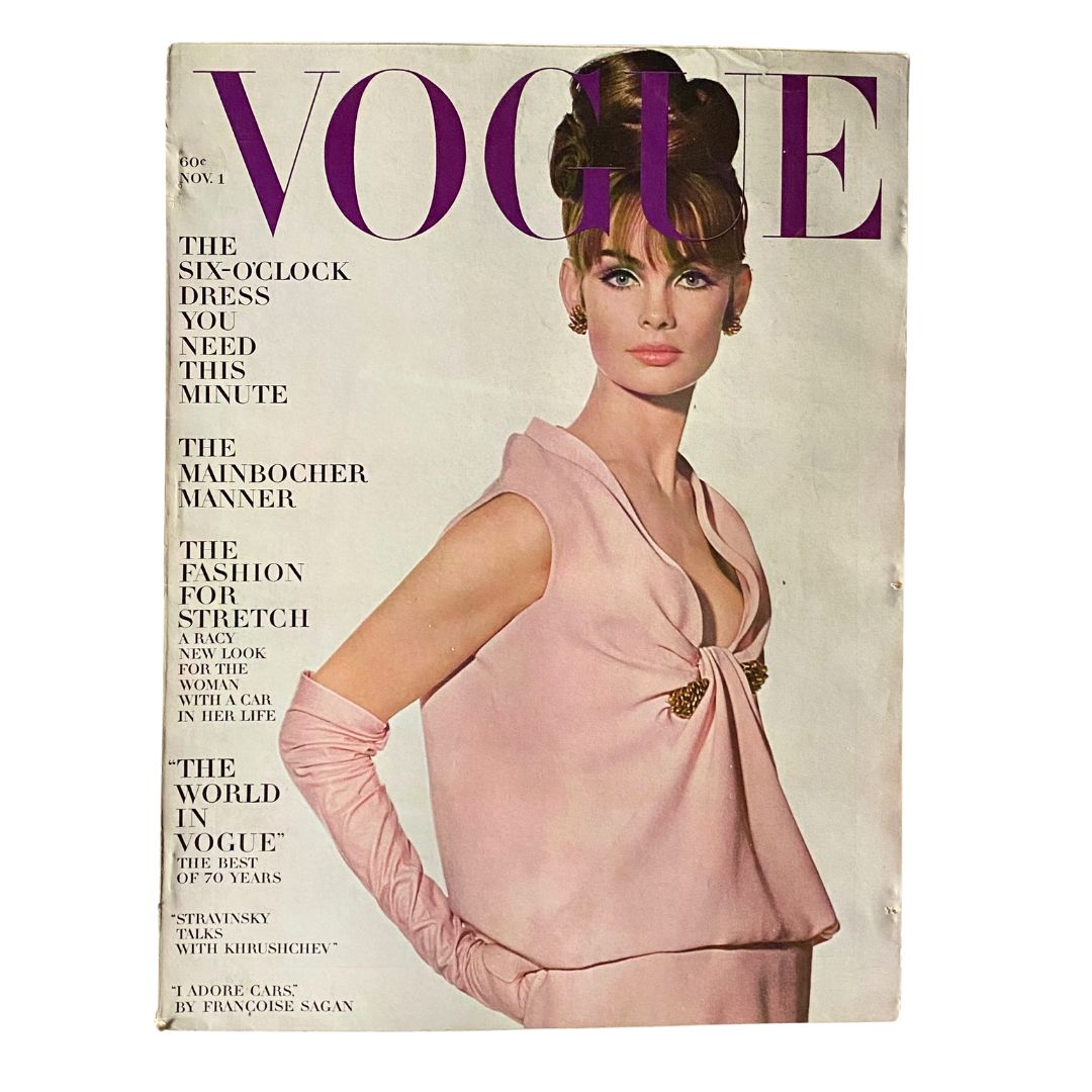 VTG Vogue Magazine November 1 1963 Jean Shrimpton by Irving Penn No Label