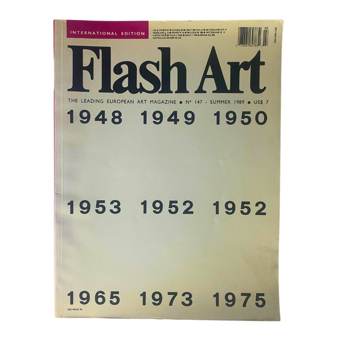 Flash Art European Art Magazine Summer 1989 The Invinsible Insurrection No Label