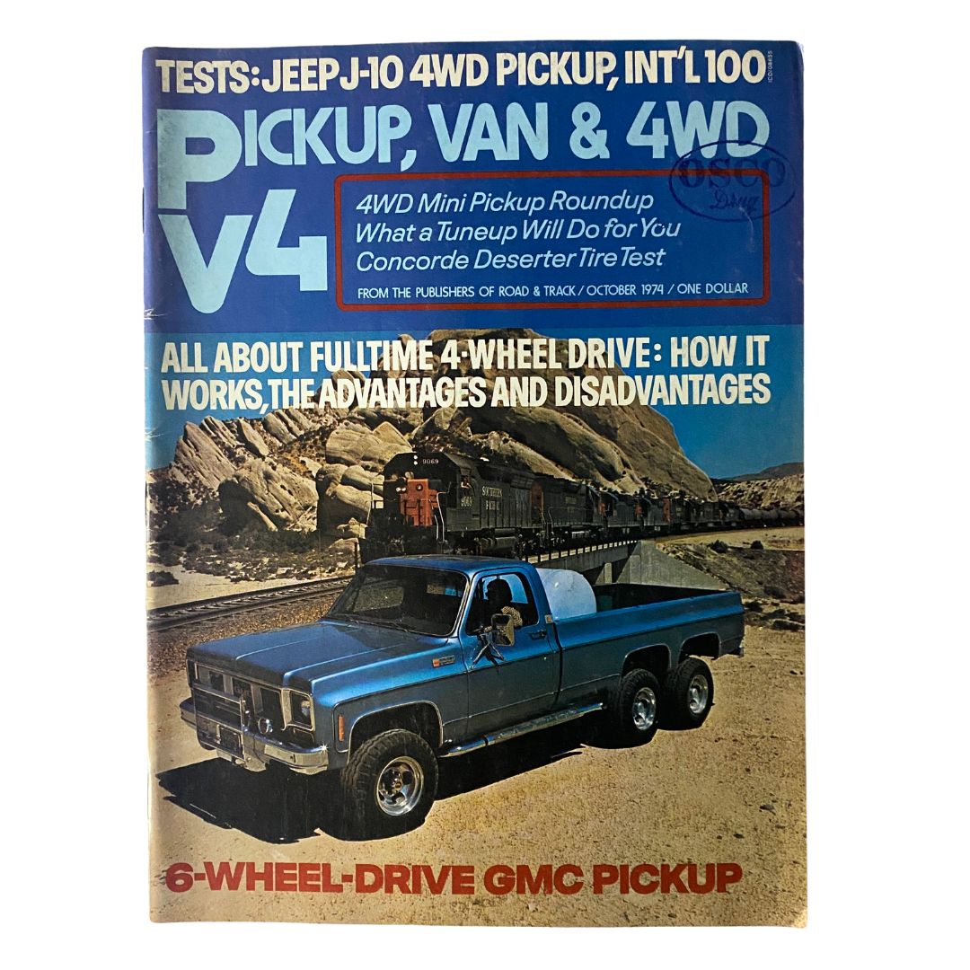 VTG Pickup, Van & 4WD V4 Magazine October 1974 6-Wheel Drive GMC Pickup No Label