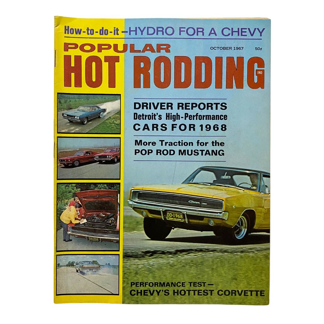 VTG Popular Hot Rodding Magazine October 1967 Chevy Hottest Corvette No Label VG