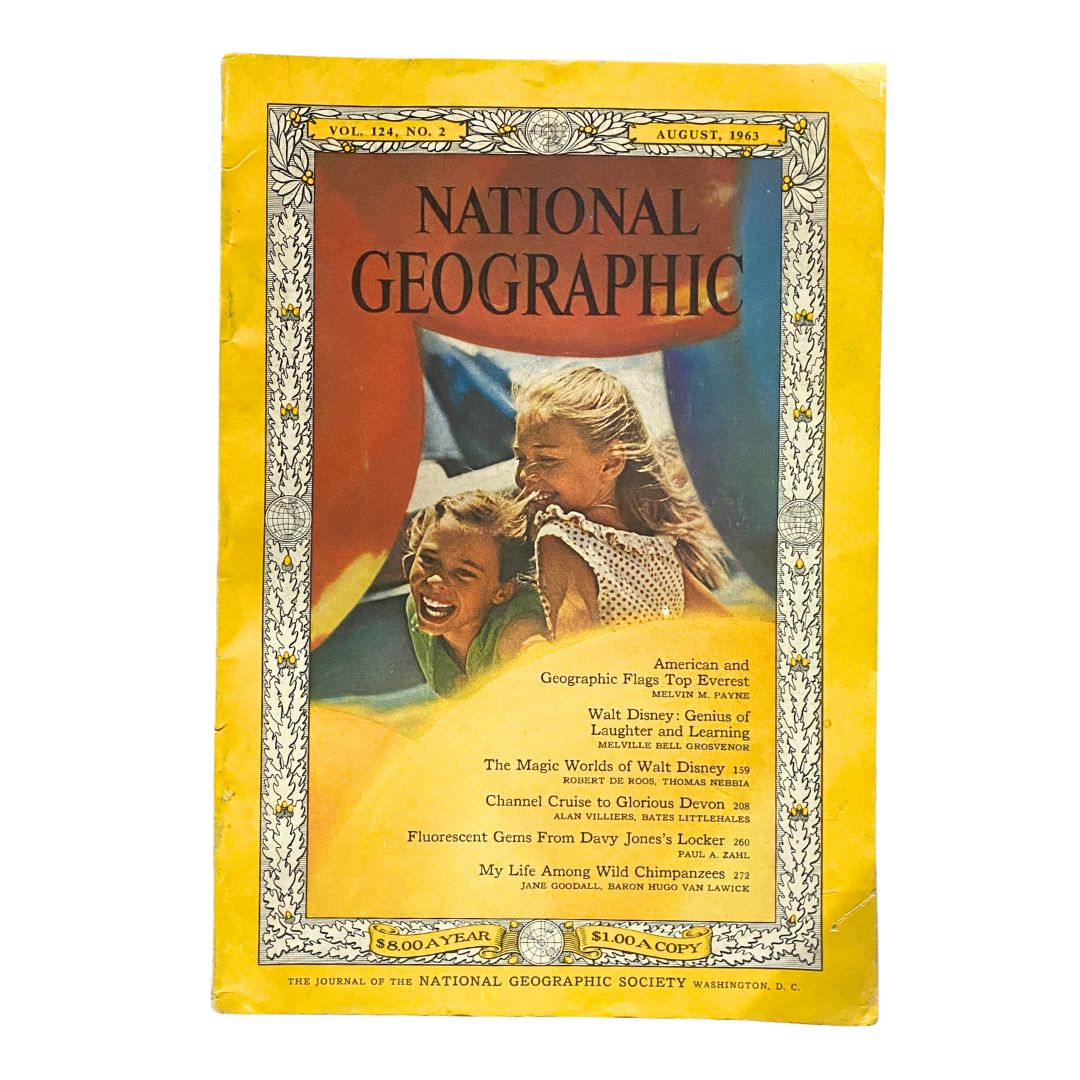 National Geographic Magazine August 1963 Magic Worlds of Walt Disney No Label