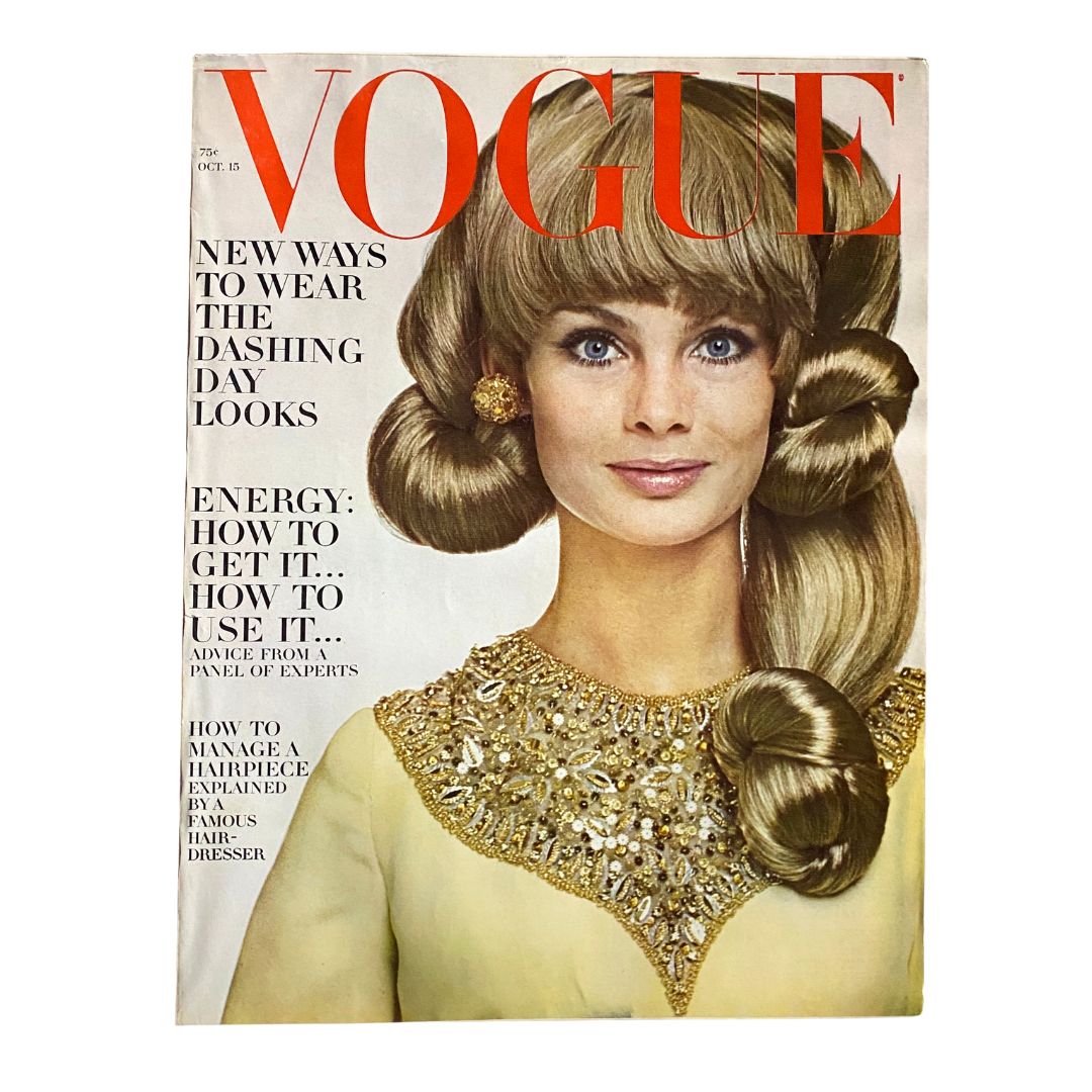 VTG Vogue Magazine October 15 1966 Jean Shrimpton Cover No Label