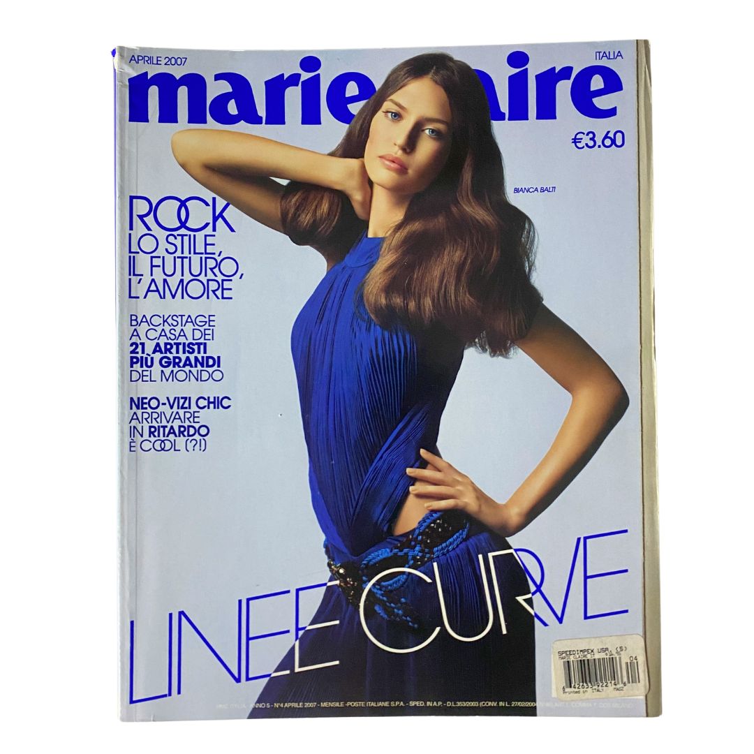 Marie Claire Italy Magazine April 2007 Bianca Balti Cover No Label VG