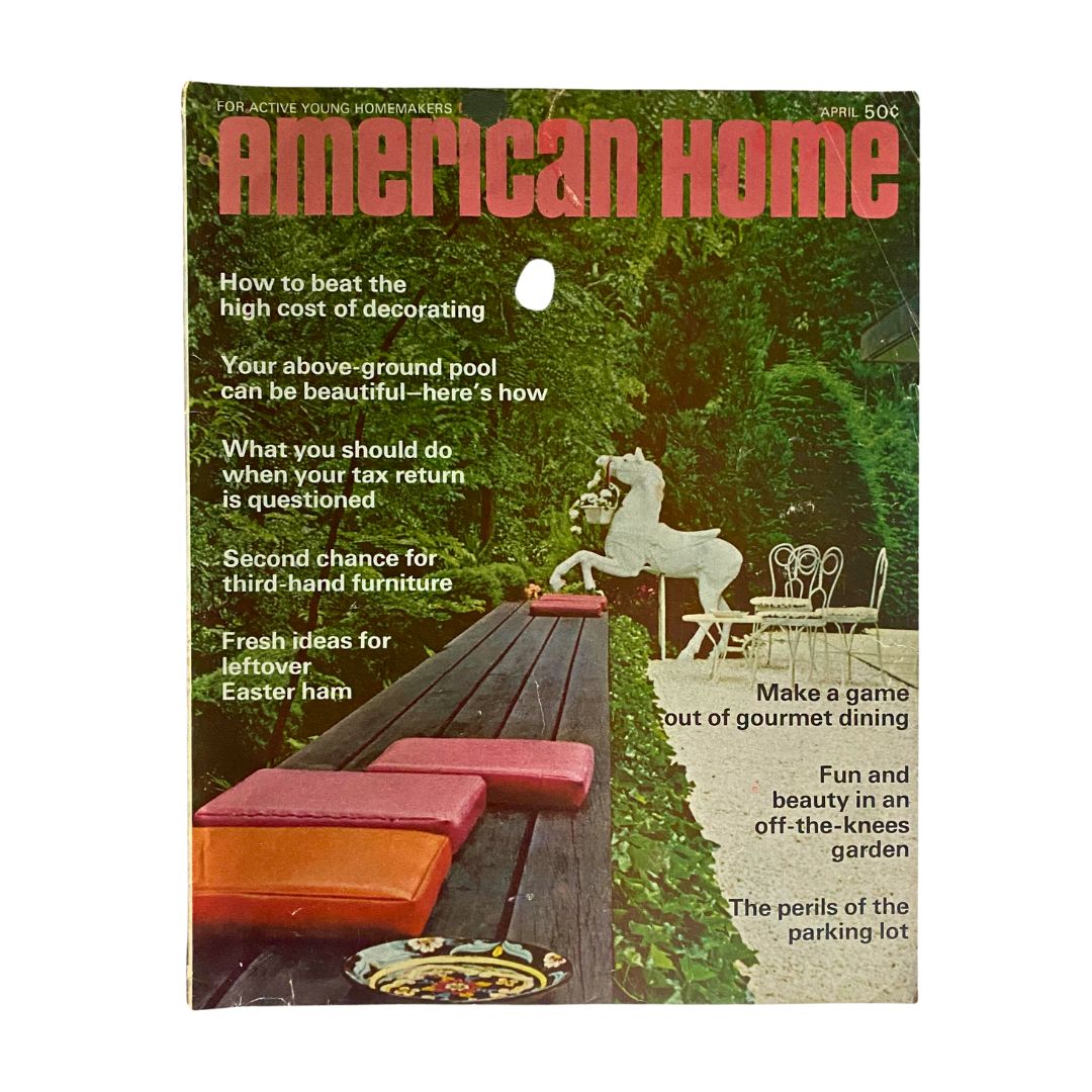 VTG American Home Magazine April 1968 Low Maintenance Garden No Label