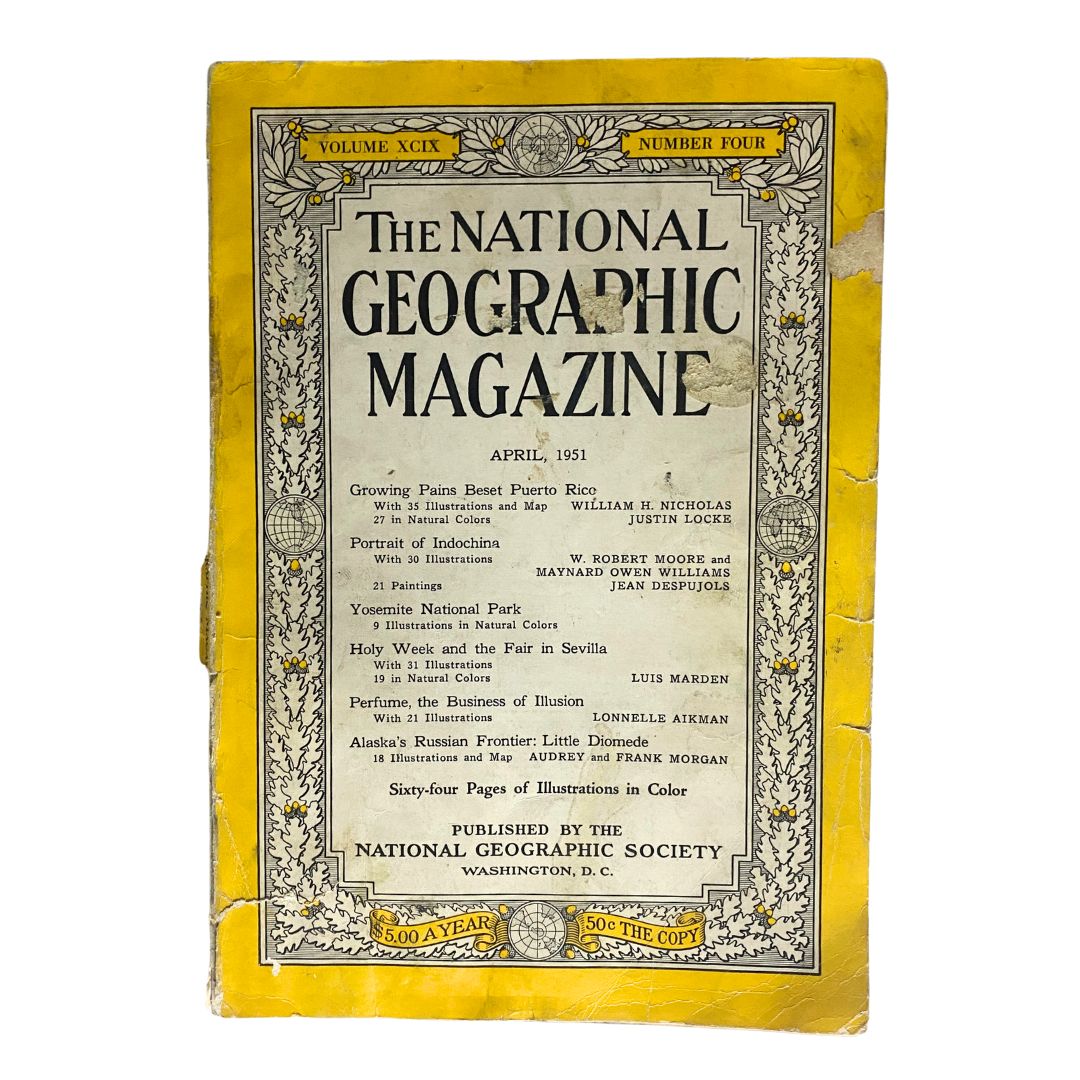 National Geographic Magazine April 1951 Portrait of Indochina No Label