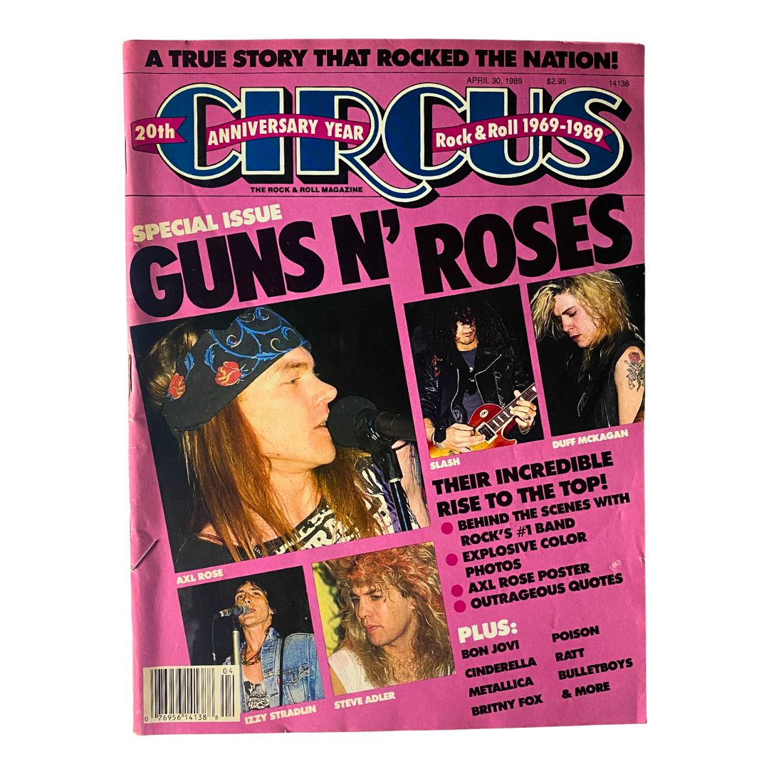 VTG Circus Magazine April 30 1989 Axl Rose, Slash & Duff McKagan No Label