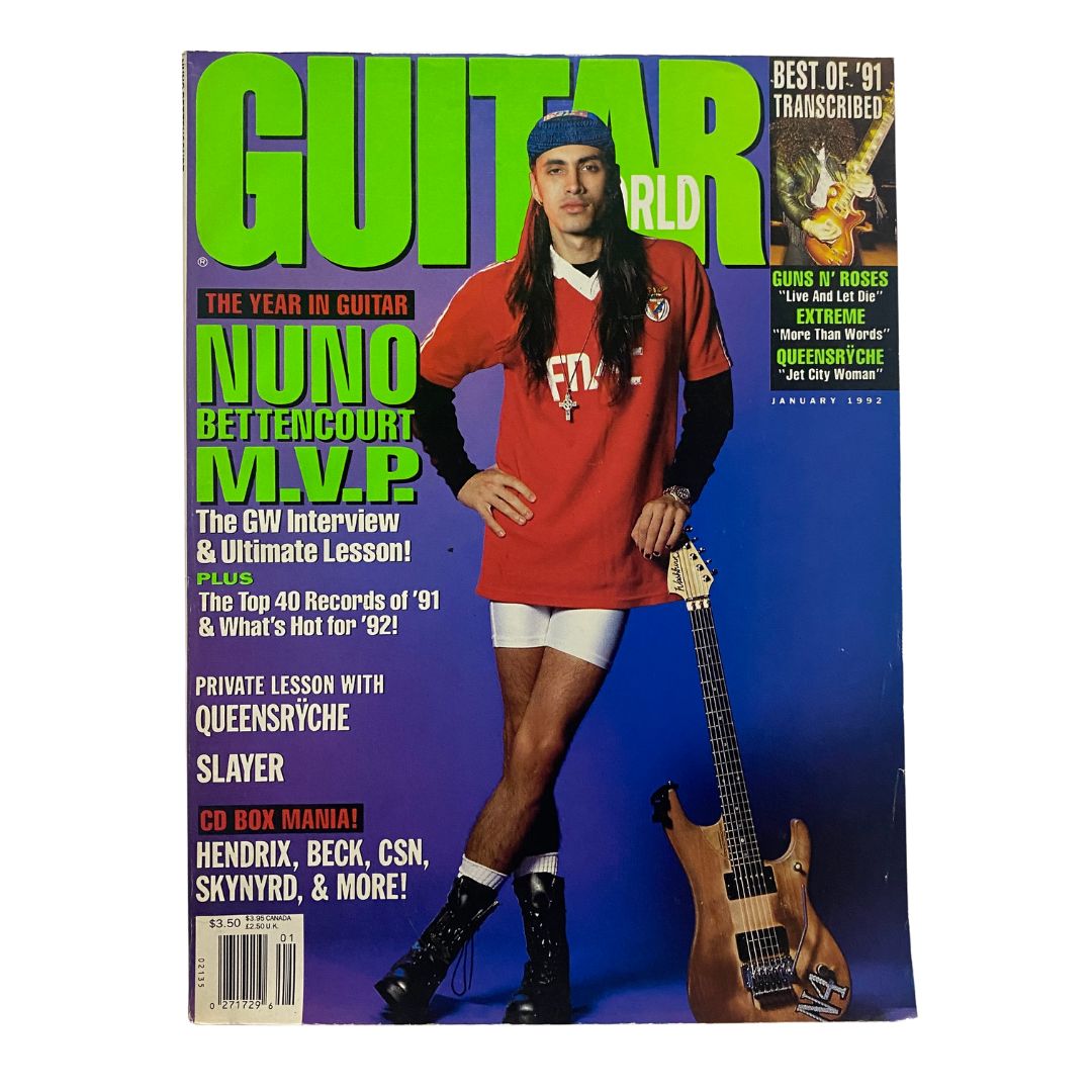 Guitar World Magazine January 1992 Nuno Bettencourt MVP w Poster