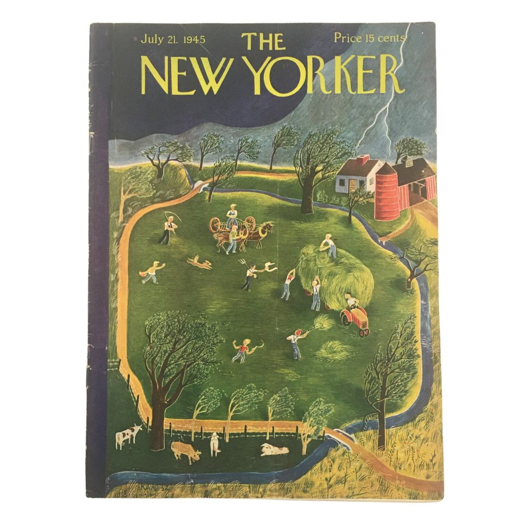 The New Yorker July 21 1945 Full Magazine Theme Cover Ilonka Karasz, No Label