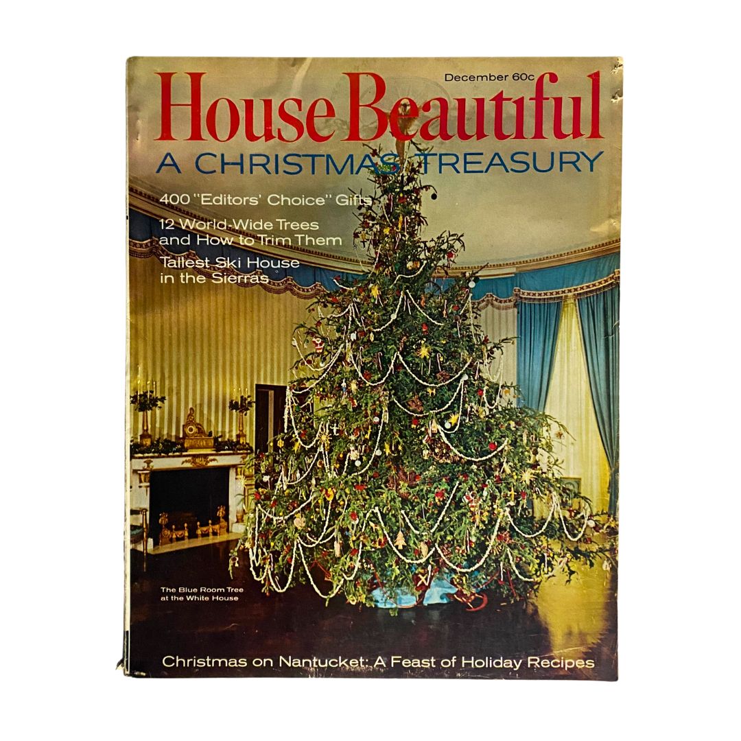 VTG House Beautiful Magazine December 1966 The Blue Room Trees No Label