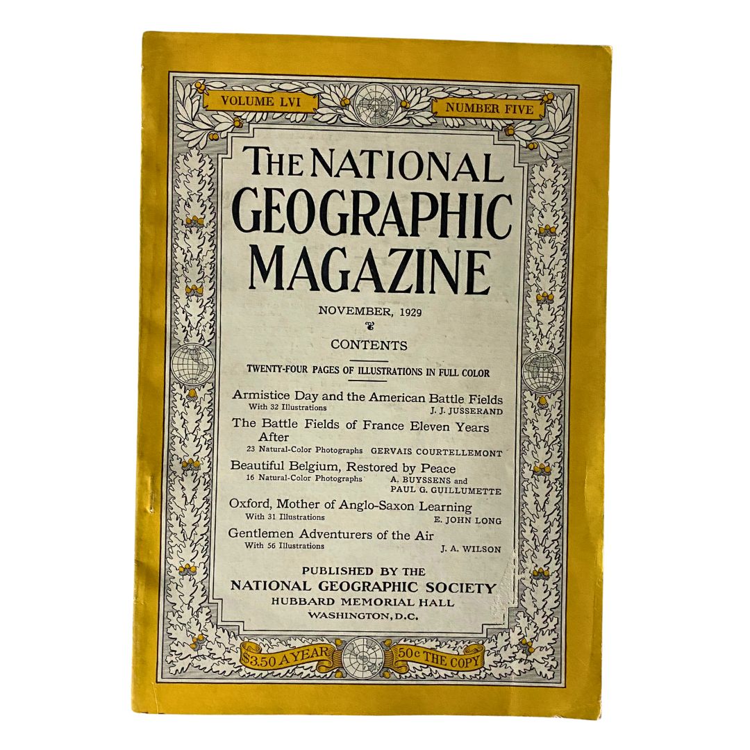 VTG The National Geographic Magazine November 1929 American Day No Label