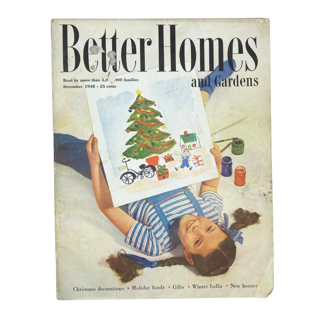 VTG Better Homes & Gardens Magazine December 1948 Christmas Decor GD Interior