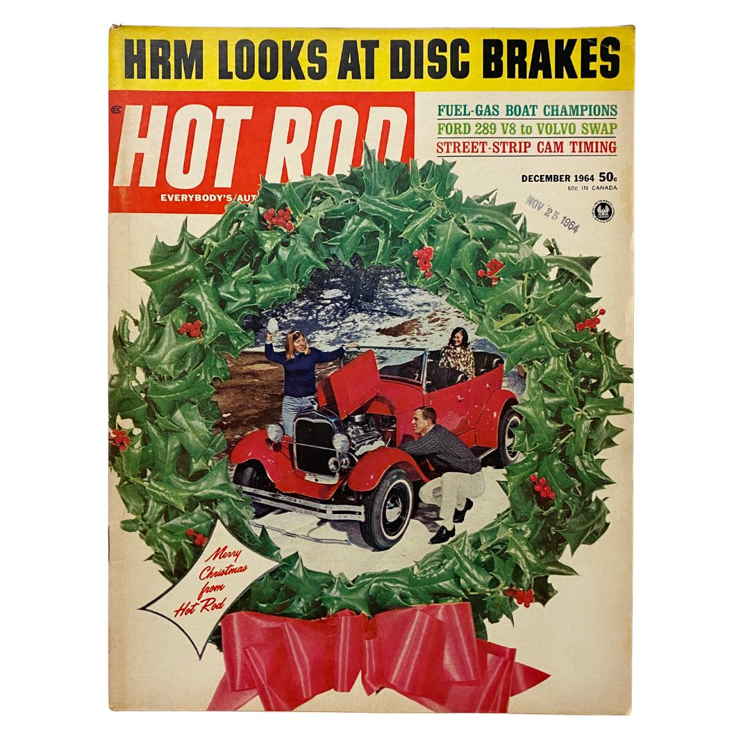 VTG Hot Rod Magazine December 1964 HRM Looks at Disc Brakes No Label VG