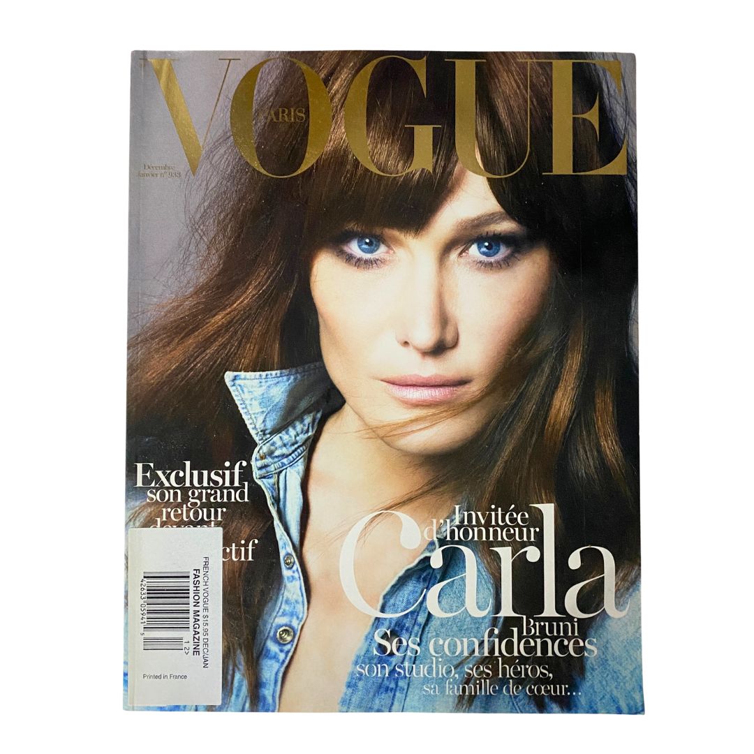 Vogue Paris Magazine December 2012 Carla Bruni Cover No Label VG