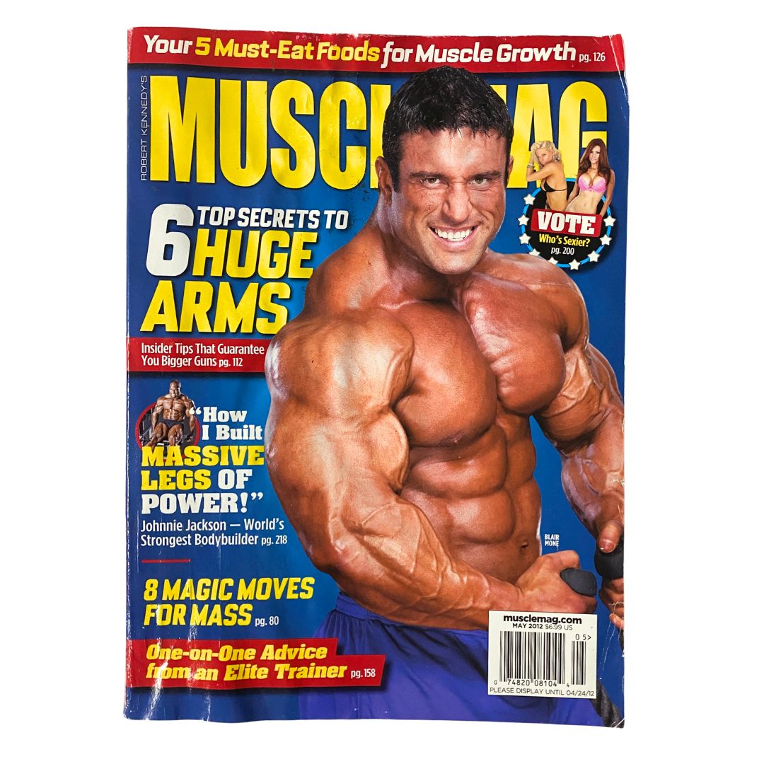 MuscleMag Magazine May 2012 Blair Mone Cover No Label GD Interior