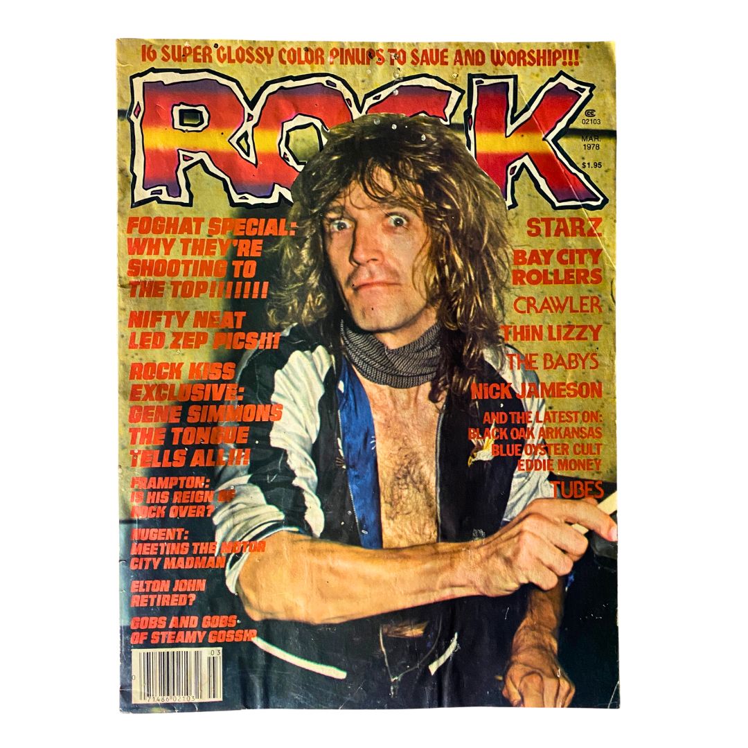 VTG Rock Magazine March 1978 Vol 3 No. 2 Foghat Drummer Roger Earl No Label