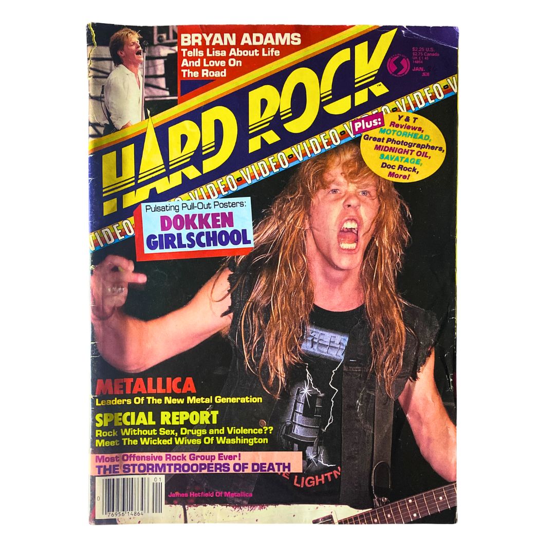 Hard Rock Video Magazine January 1986 Metallica Cover w Centerfold No Label