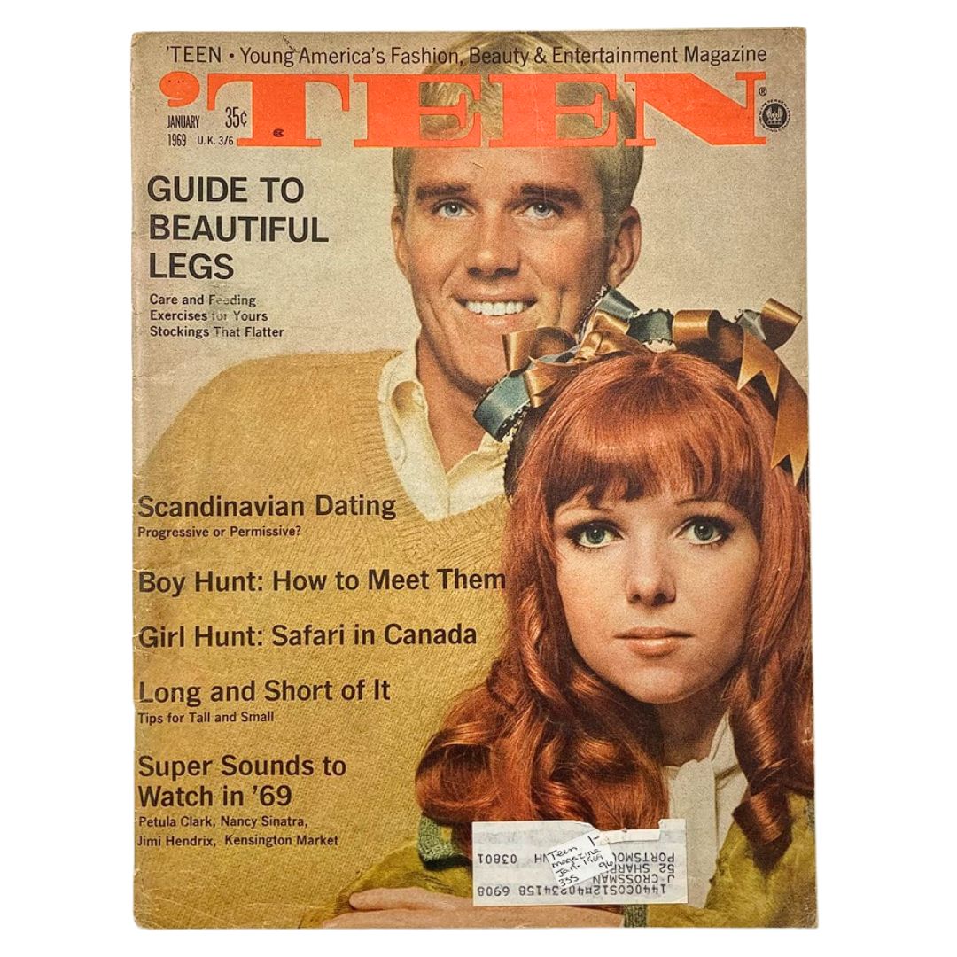 VTG 'Teen Magazine January 1969 Cover Girl Carla Beck & Safari in Canada