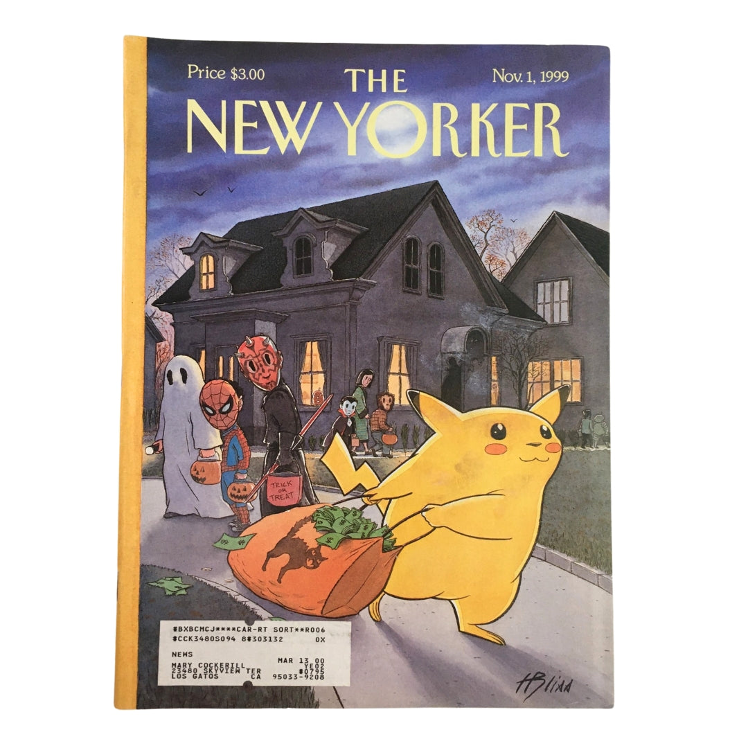 The New Yorker November 1 1999 Full Magazine 'Pikachu' Pokemon