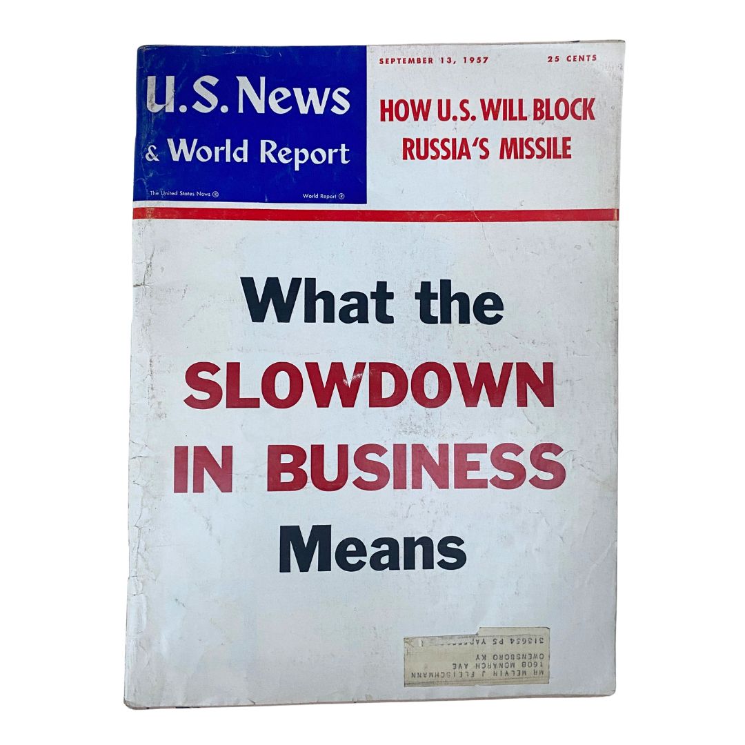 US News & World Report Magazine September 13 1957 What The Slow Down in Business