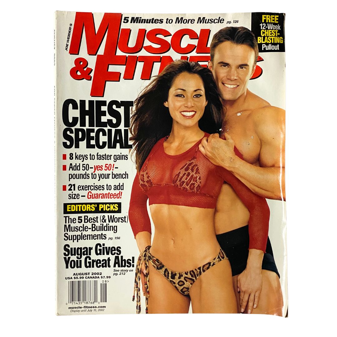 Muscle & Fitness Magazine August 2002 Denise Paglia, Grant Henderson No Label