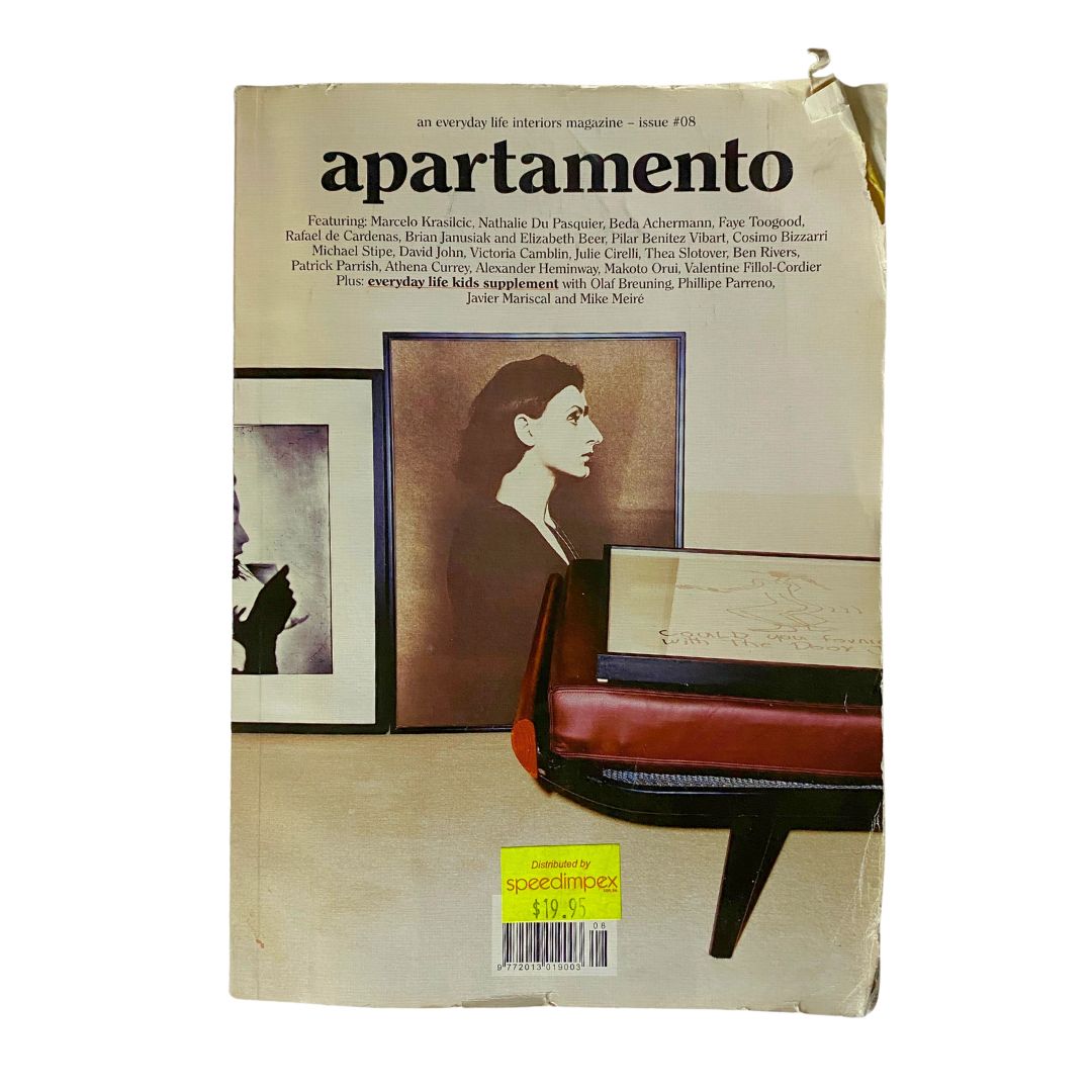 Cover of Apartamento Magazine, Issue #08, featuring an 'Everyday Life Kids Supplement' with a minimalist, no-label design and focus on interior design (GD Interior).