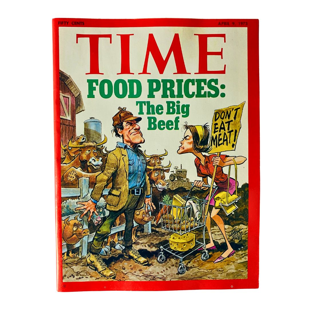 VTG Time Magazine April 9 1973 Food Prices: The Big Beef No Label