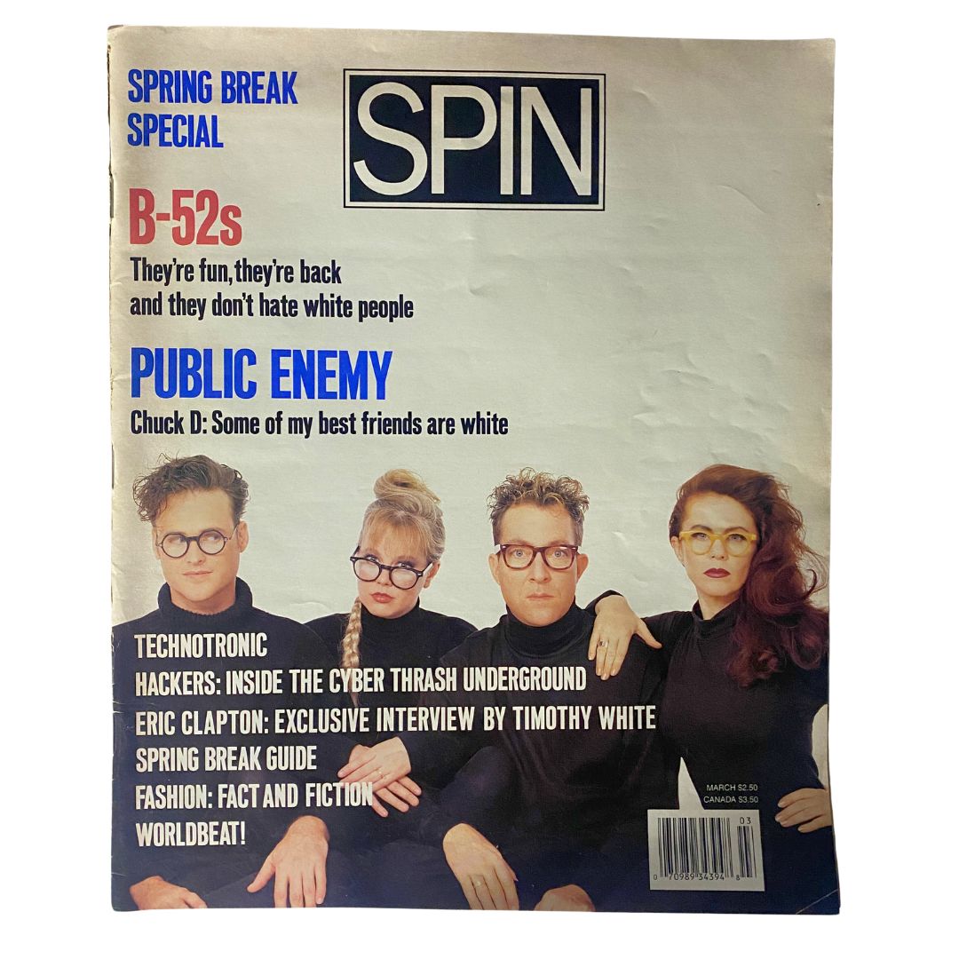 Spin Magazine March 1990 Vol 5 No. 12 B-52s and Chuck D Public Enemy No Label