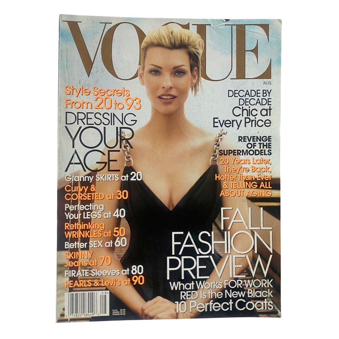 Vogue Magazine August 2006 Model Linda Evangelista Cover No Label