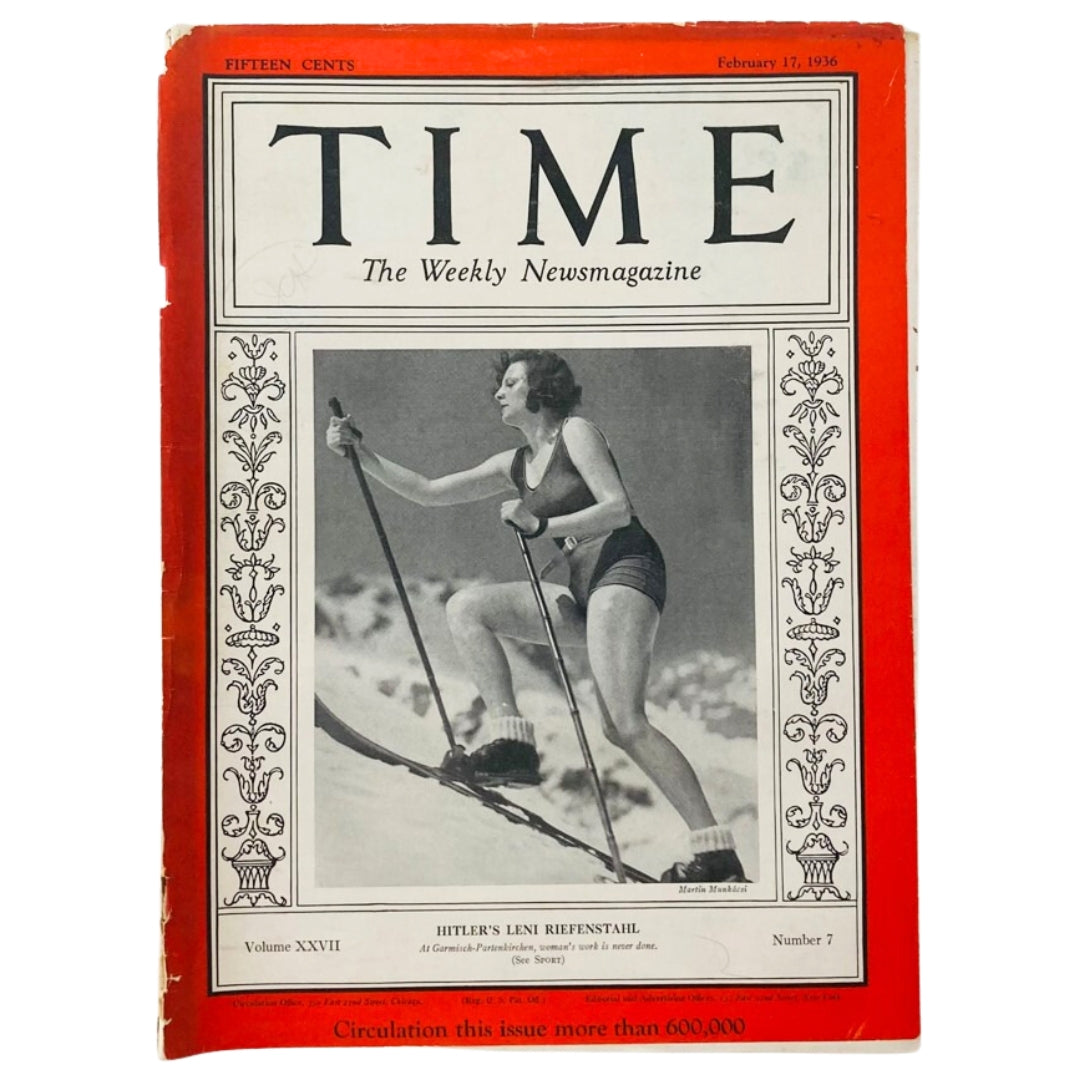 VTG Time Magazine February 17 1936 Vol 27 No. 7 Hitler's Leni Riefenstahl