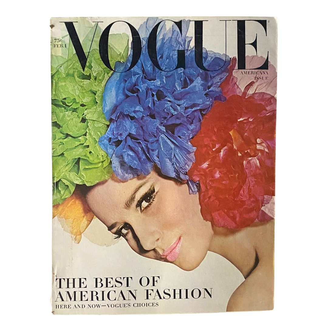 VTG Vogue Magazine February 1 1965 Brigitte Bauer Cover No Label