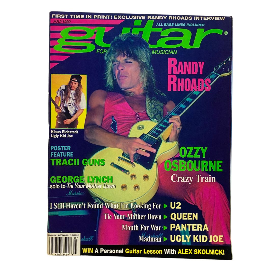 Guitar for the Practicing Musician Magazine July 1992 Randy Rhoads w Poster VG