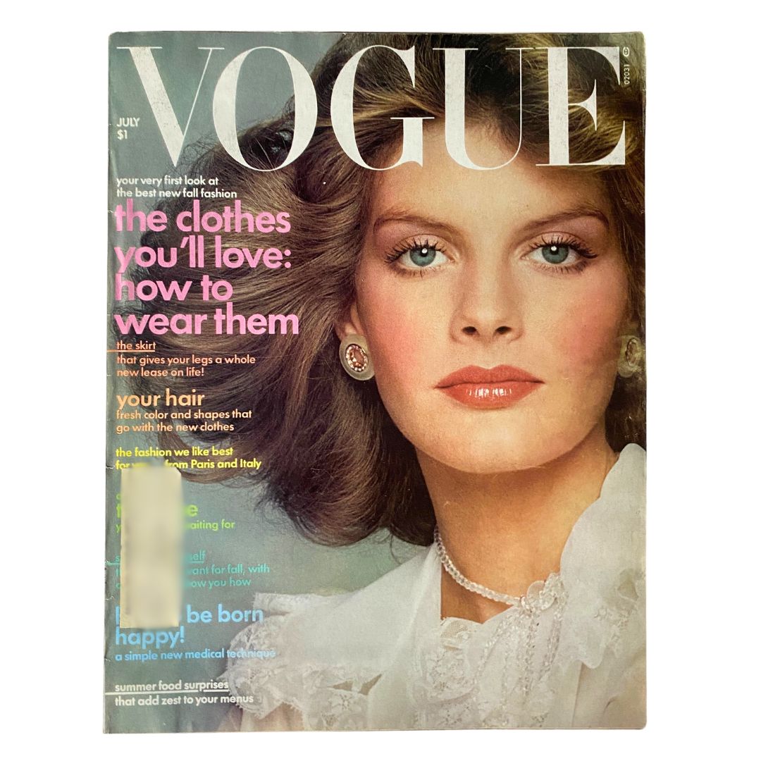 VTG Vogue Magazine July 1974 Rene Russo by Francesco Scavullo