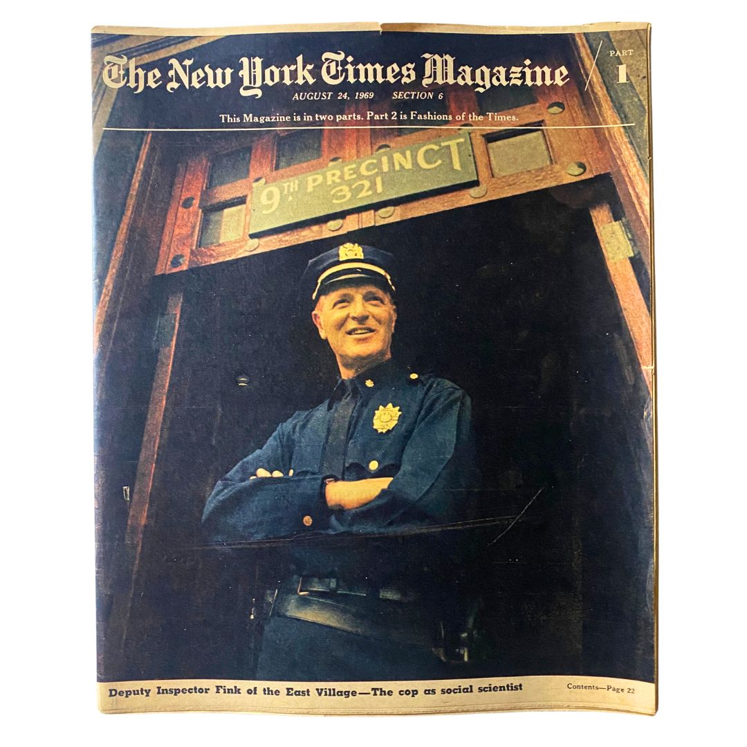 The New York Times Magazine August 24 1969 Deputy Inspector Fink No Label