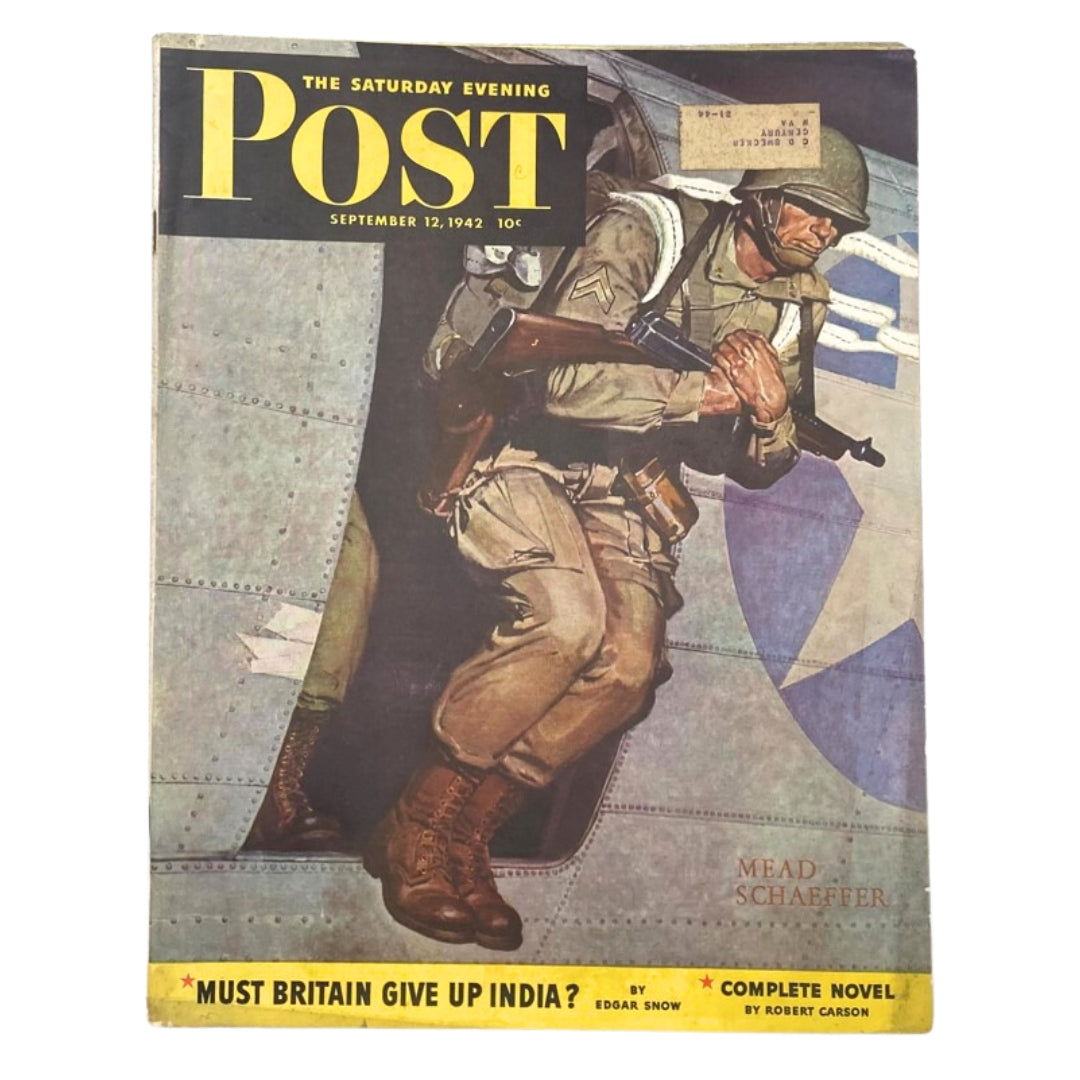 Saturday Evening Post Magazine September 12 1942 Illustrated Cover Schaeffer