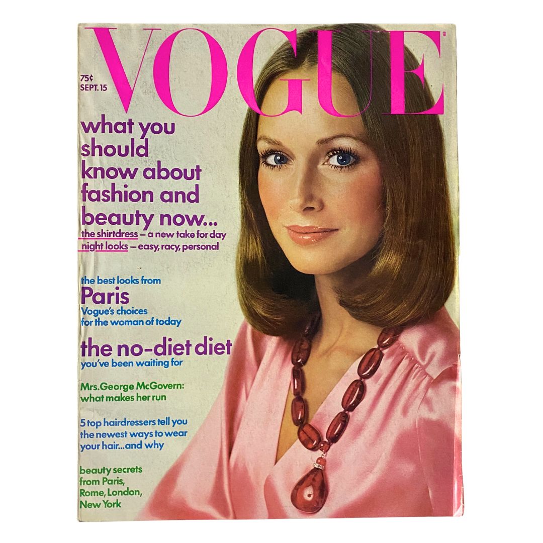 VTG Vogue Magazine September 15 1972 Karen Graham by Richard Avedon No Label