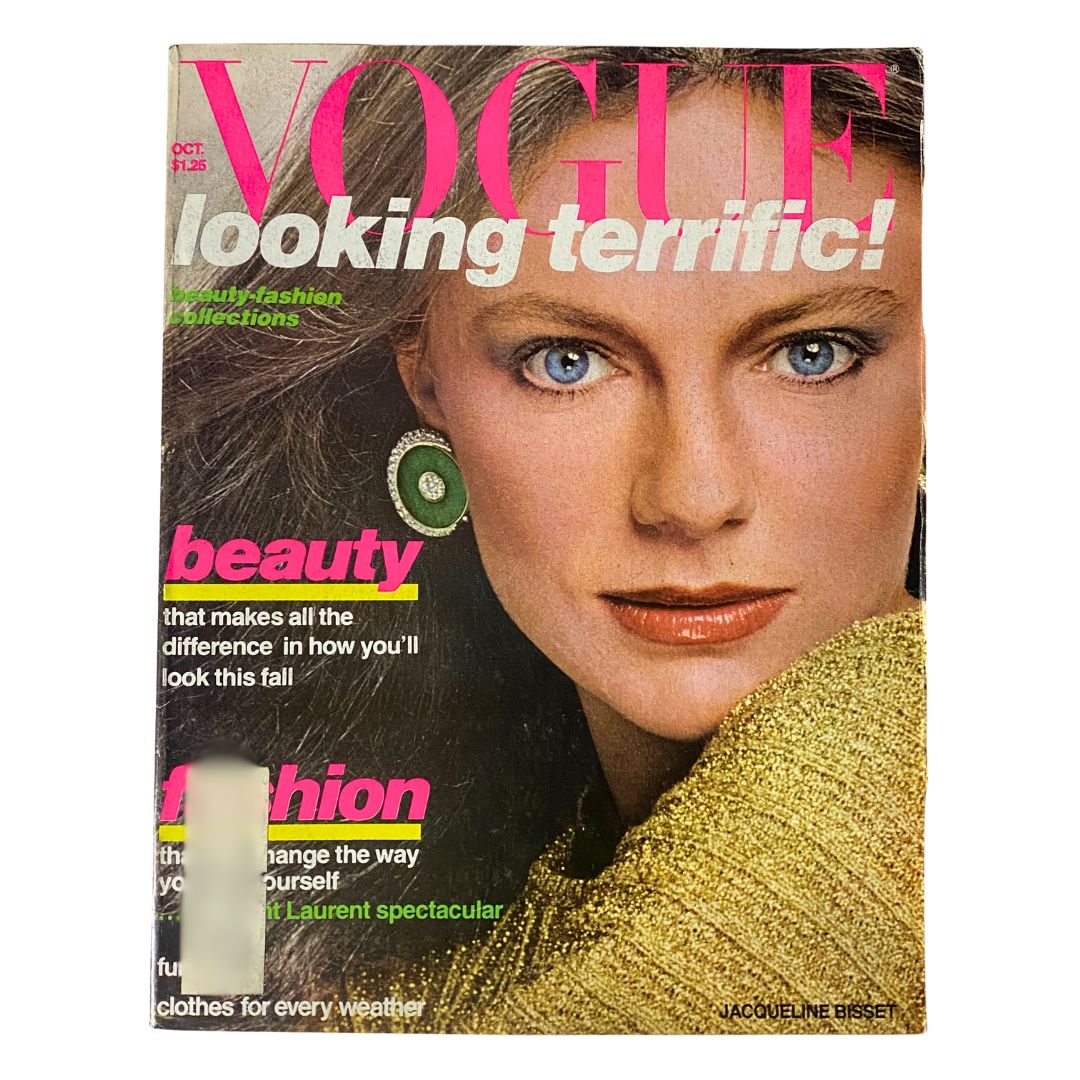 VTG Vogue Magazine October 1976 Jacqueline Bisset by Chris Von Wangenheim