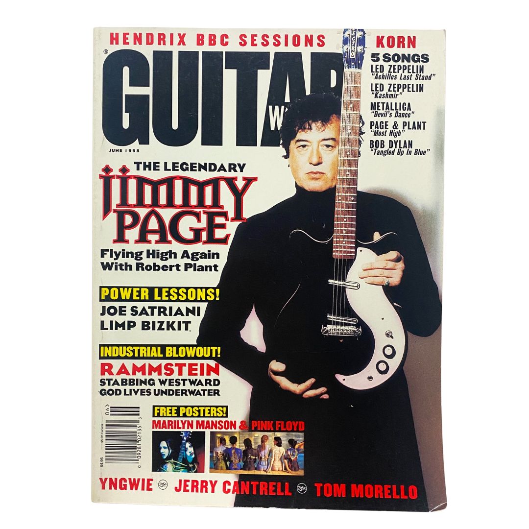 Guitar World Magazine June 1998 The Legendary Jimmy Page w Poster No Label VG