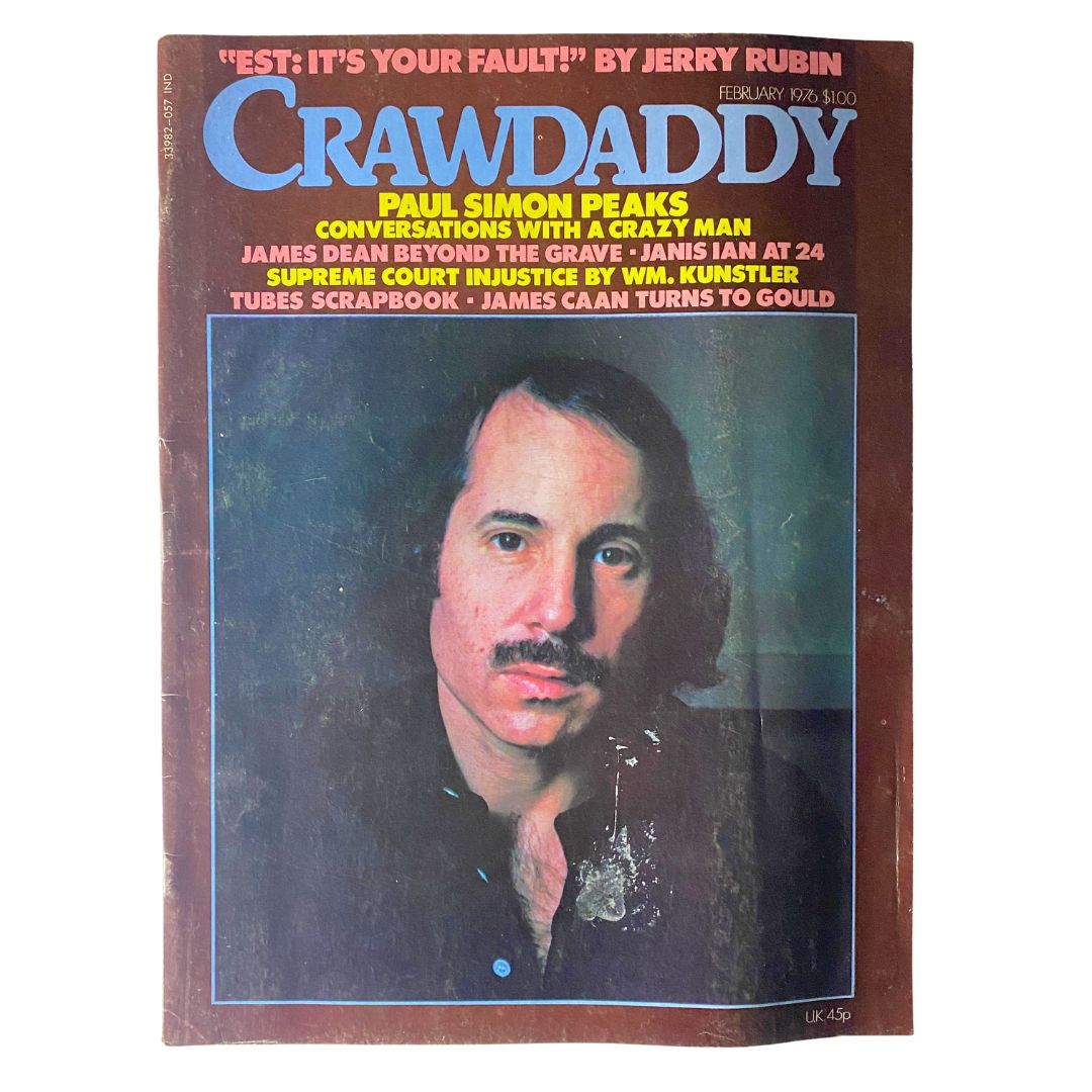 VTG Crawdaddy Magazine February 1976 Paul Simon Peaks No Label